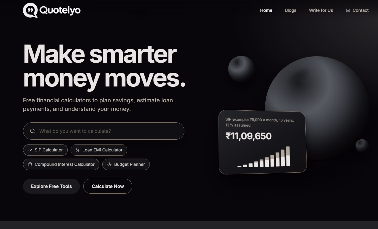 Quotelyo | Free Financial Calculators Online preview