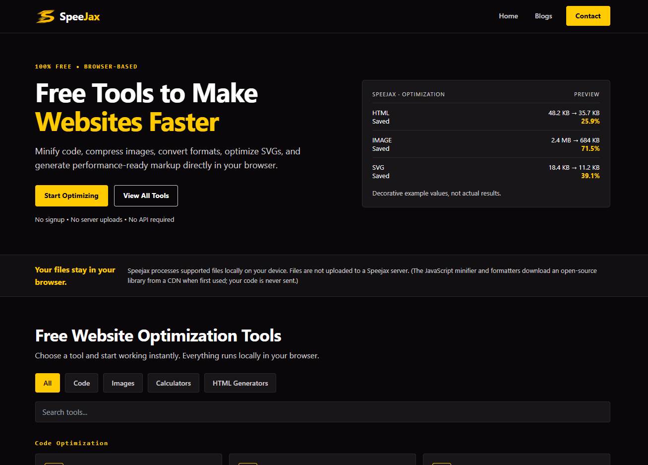 Free Website Speed & Optimization Tools | SpeeJax preview