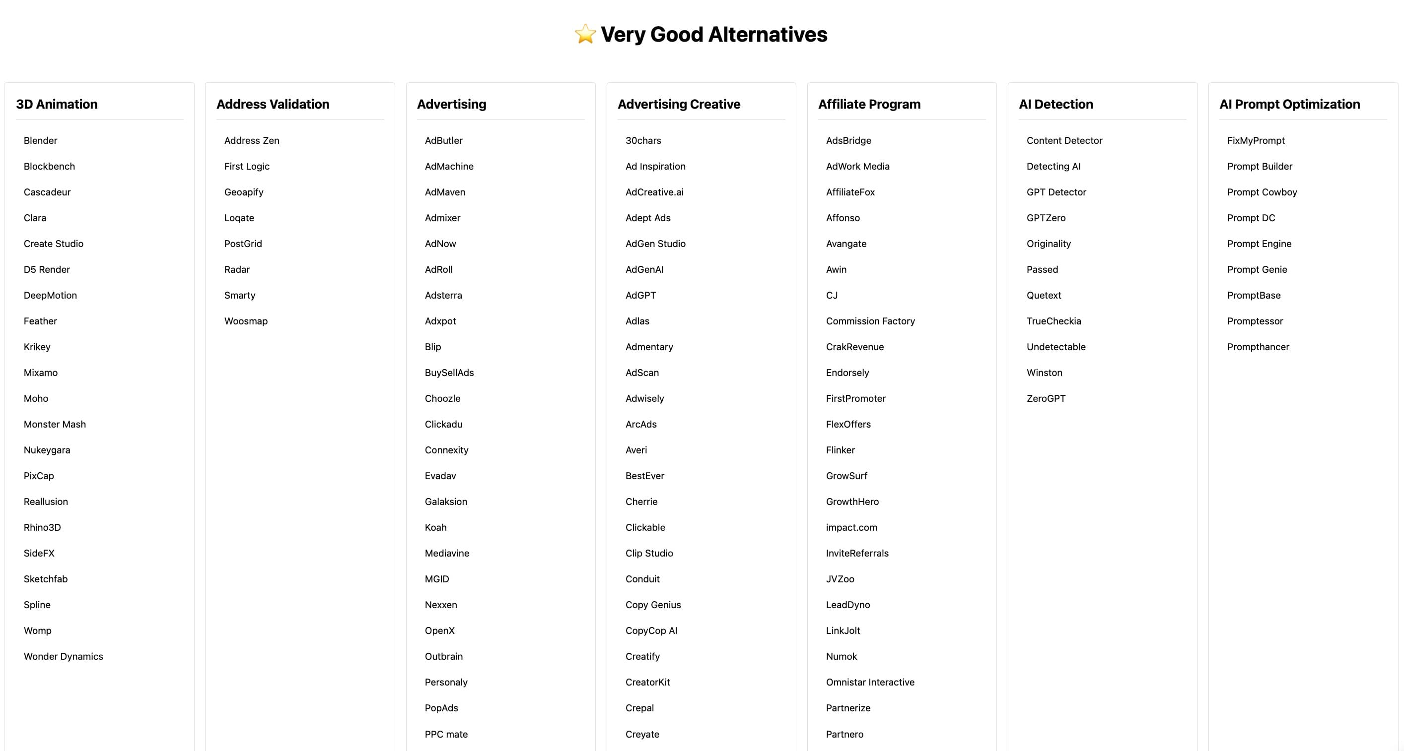 Very Good Alternatives preview